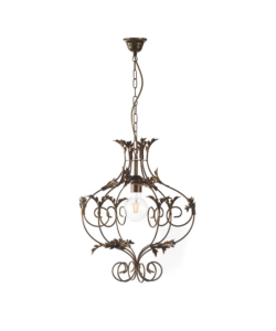 LAMPADARIO "CONTESSA" IN METALLO COLOR BRONZO, E27